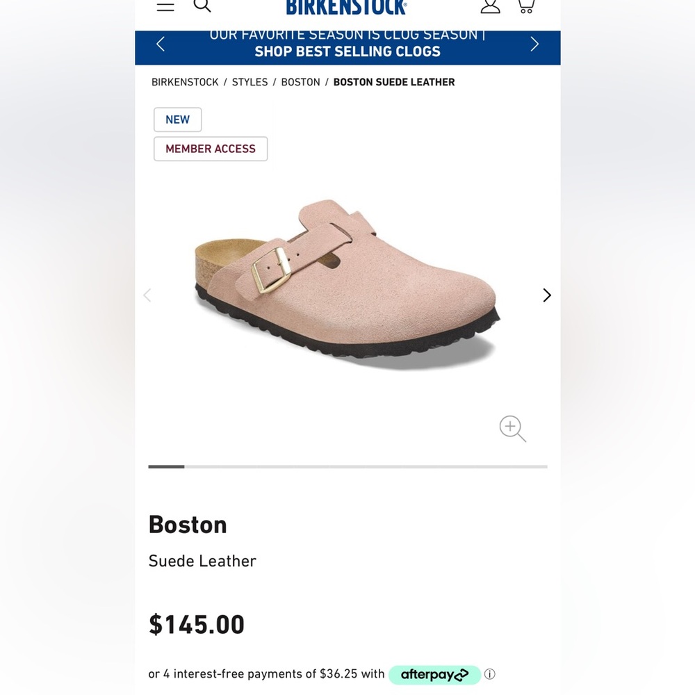 Pink Suede Birkenstock Boston
